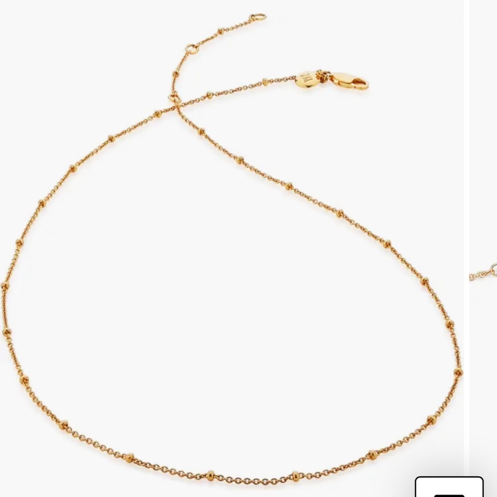 Monica Vinader Delicate Gold Plated Tiny Drops Necklace adjust 16" 17" or 18"